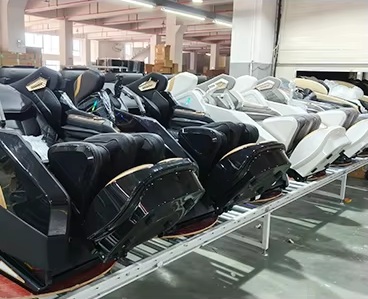 Massage chairs on the production line