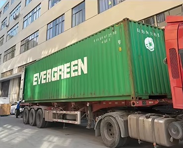 Container truck at the factory
